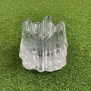 Vintage Nybro Sweden Crystal  Glass Volcano Votive Tealight Candleholder